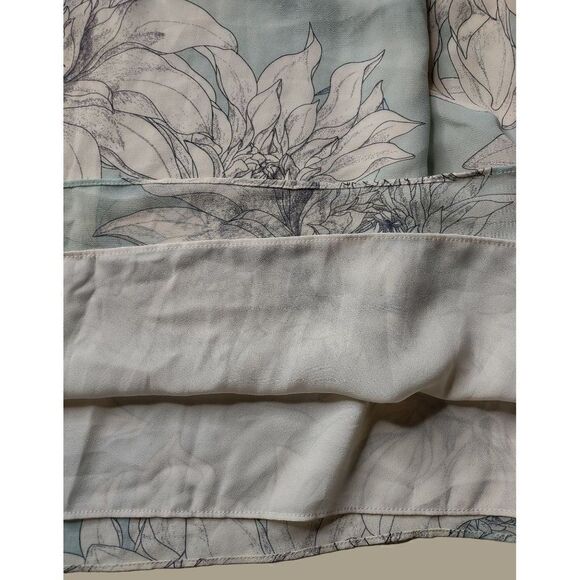 Vince Camuto Light Green and Cream Floral Blouse Size 1X - Picture 8 of 11